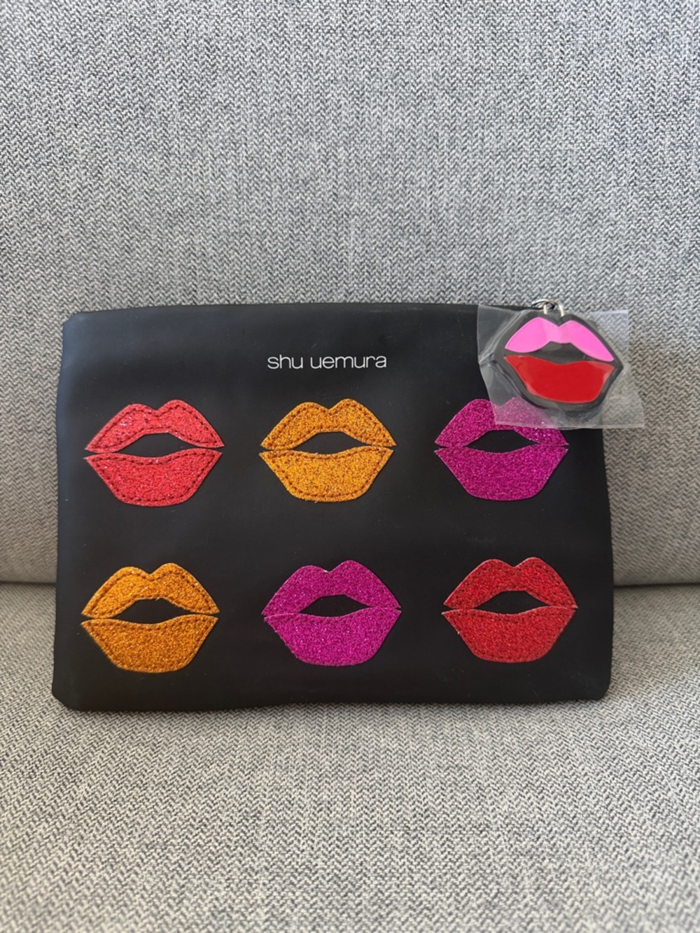 Shu Uemura Cosmetic Bag with colorful lips